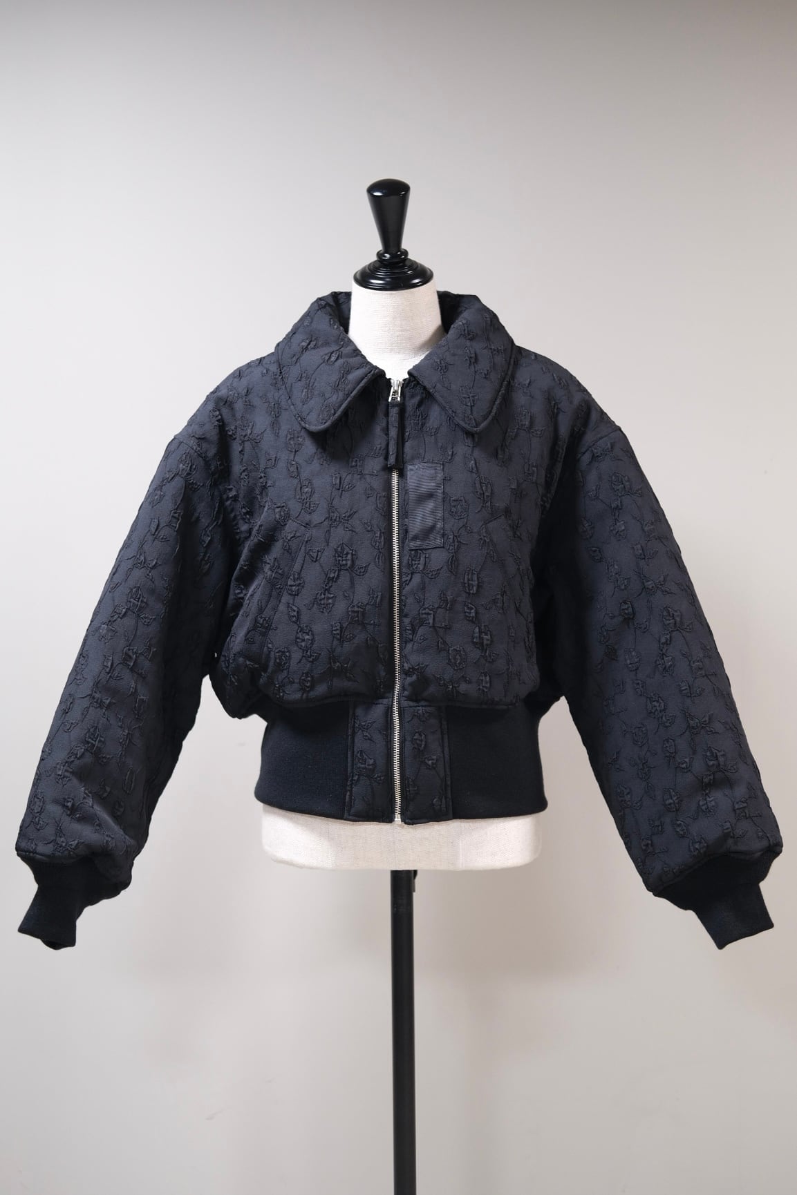 FETICO】 Floral jacquard bomber jacket -black- | loop