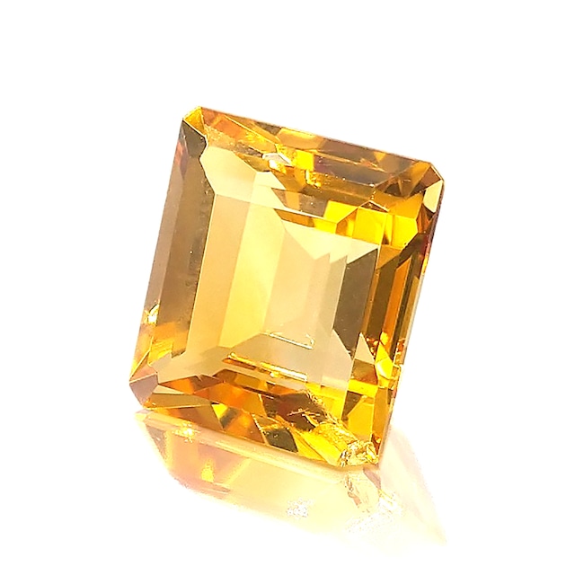 蔵出し!シトリン エメラルドカット 10.3ct *カケあり