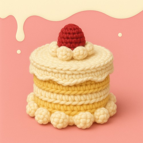【印刷版：動画付き編み図】いちごケーキのケース