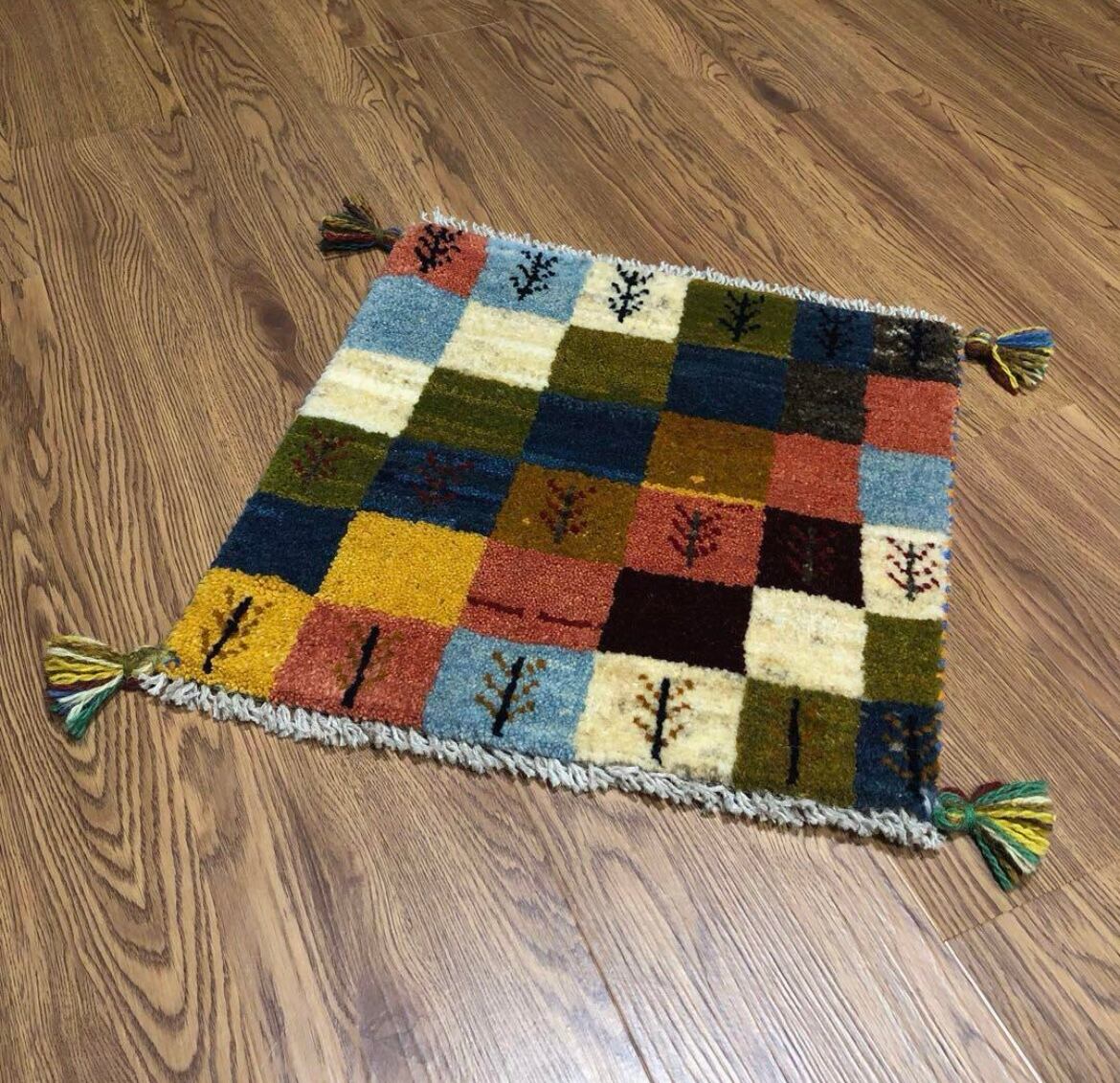 ペルシャギャッベ (ギャベ) チェアマット 椅子の座布団 No.11371 ペルシャギャッベ (ギャベ) チェアマット 椅子の座布団 No.GS-1029