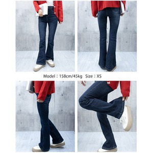 デニム パンツ セミフレア ジーンズ レディース 韓国 ベルボトム ヴィンテージ 大人 カジュアル レトロ おしゃれ ベルト付き デニムパンツ 美脚 脚長 ブーツカット 大人可愛い 大人女子