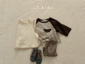 【valu bebe】2トーンバイカラーリブパンツ ブラウン 60〜90cm
