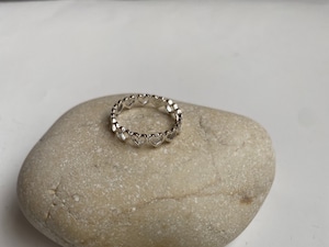 〈vintage  silver925〉open heart pattern ring