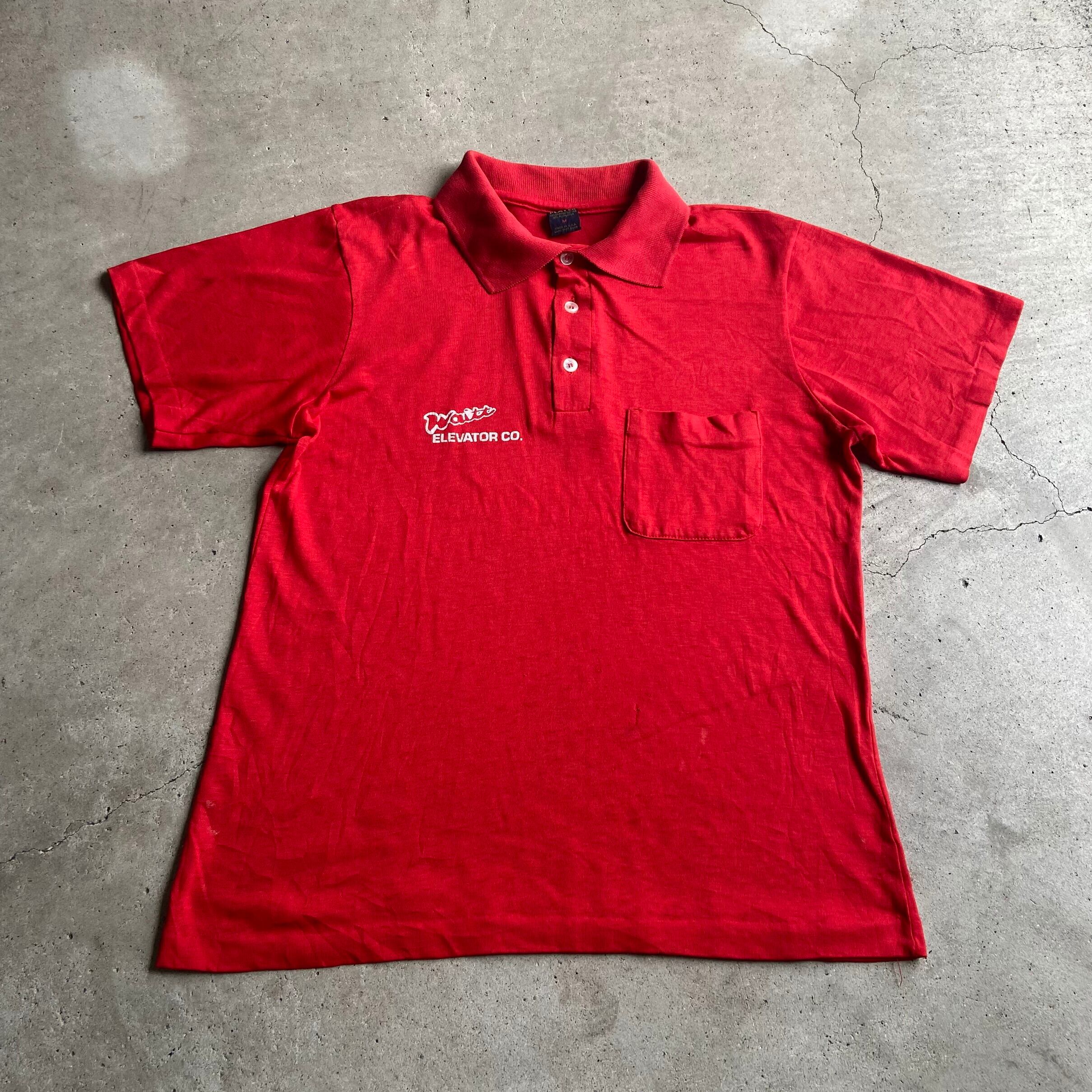 USA製 80年代 企業ロゴ ワンポイント プリント ポケット ポロシャツ