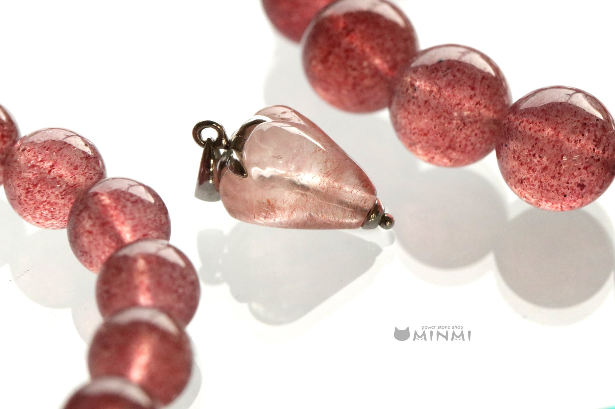 高品質ピンクマイカ イン クォーツ8㎜1 内径17cm | powerstoneshopMINMI