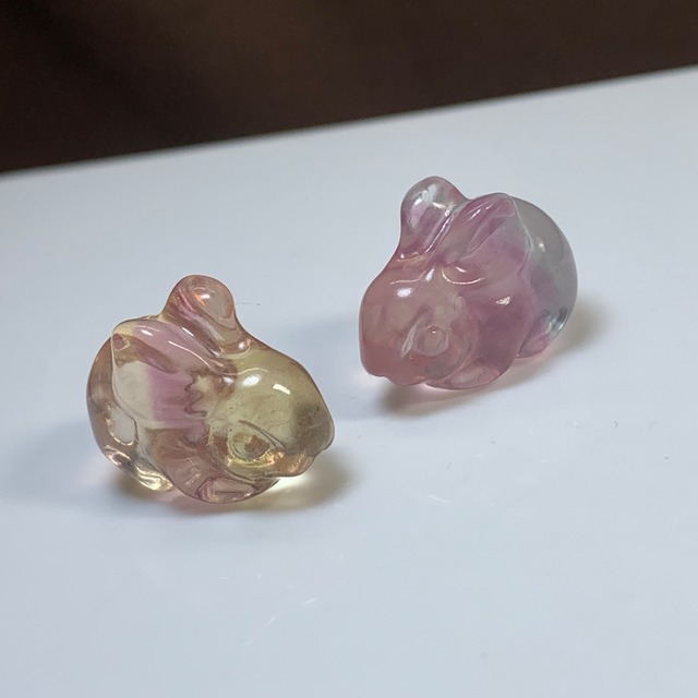 11.ペアうさちゃん･フローライトうさぎ