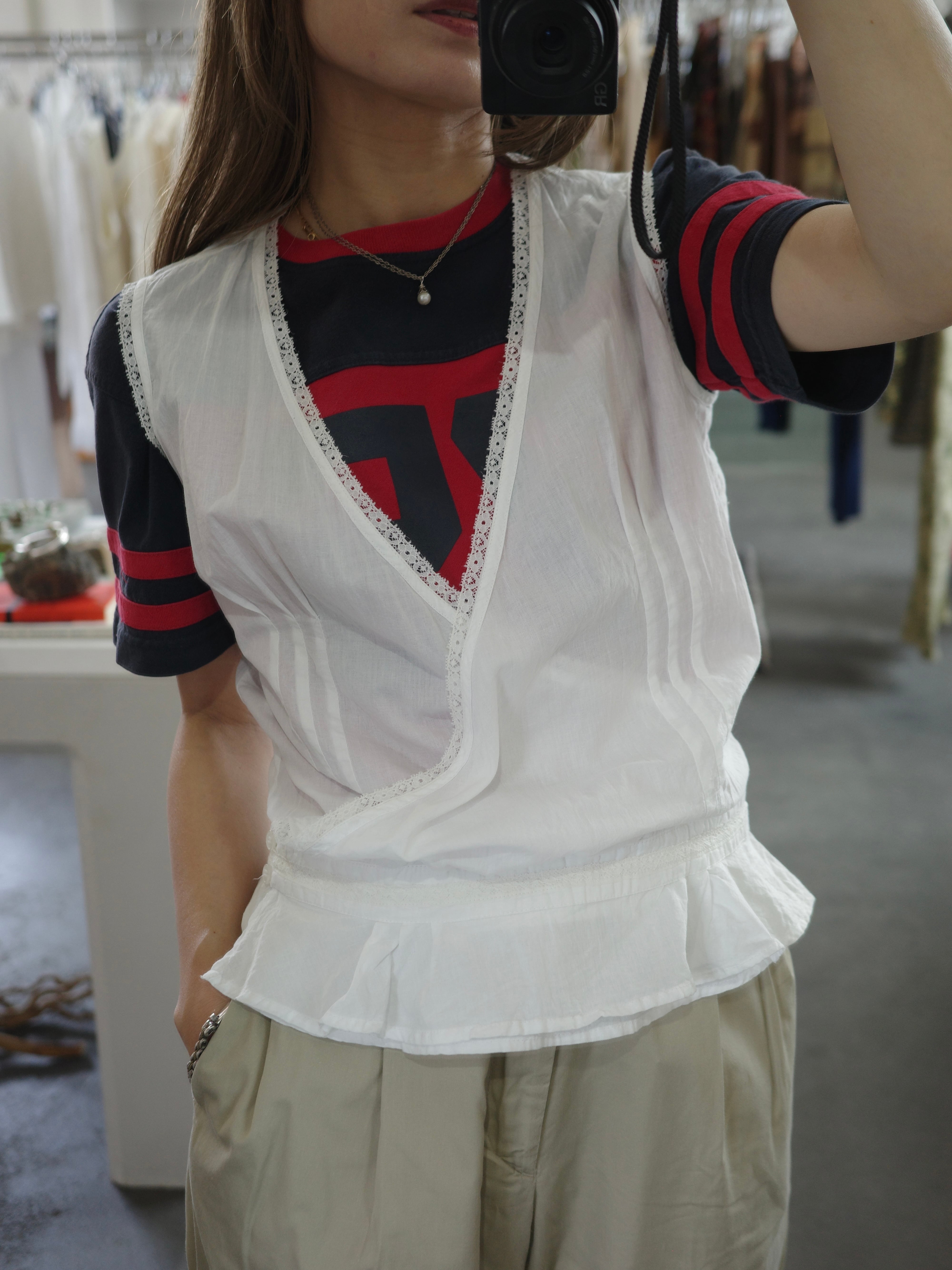 〈vintage〉cachecoeur nosleeve lace tops