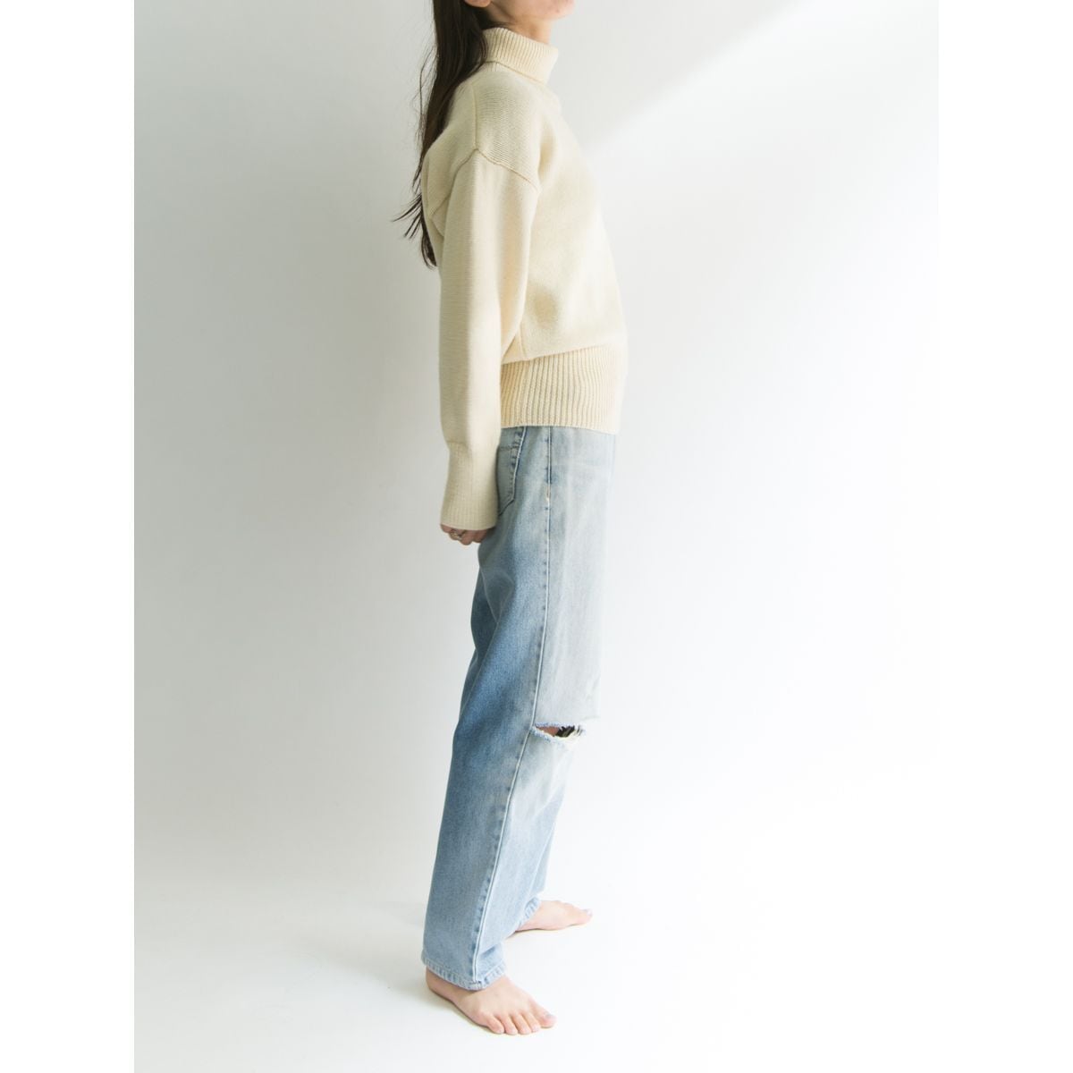 【CRYSTAL KNITWEAR】Made in ENGLAND  turtleneck knit tops（イギリス製 タートルネック ニットトップス ）7a