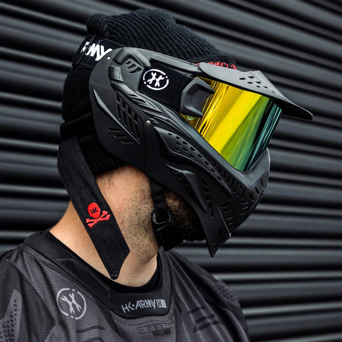 HK Army】HSTL Goggle - Black w Gold Thermal Lens フェイスガード