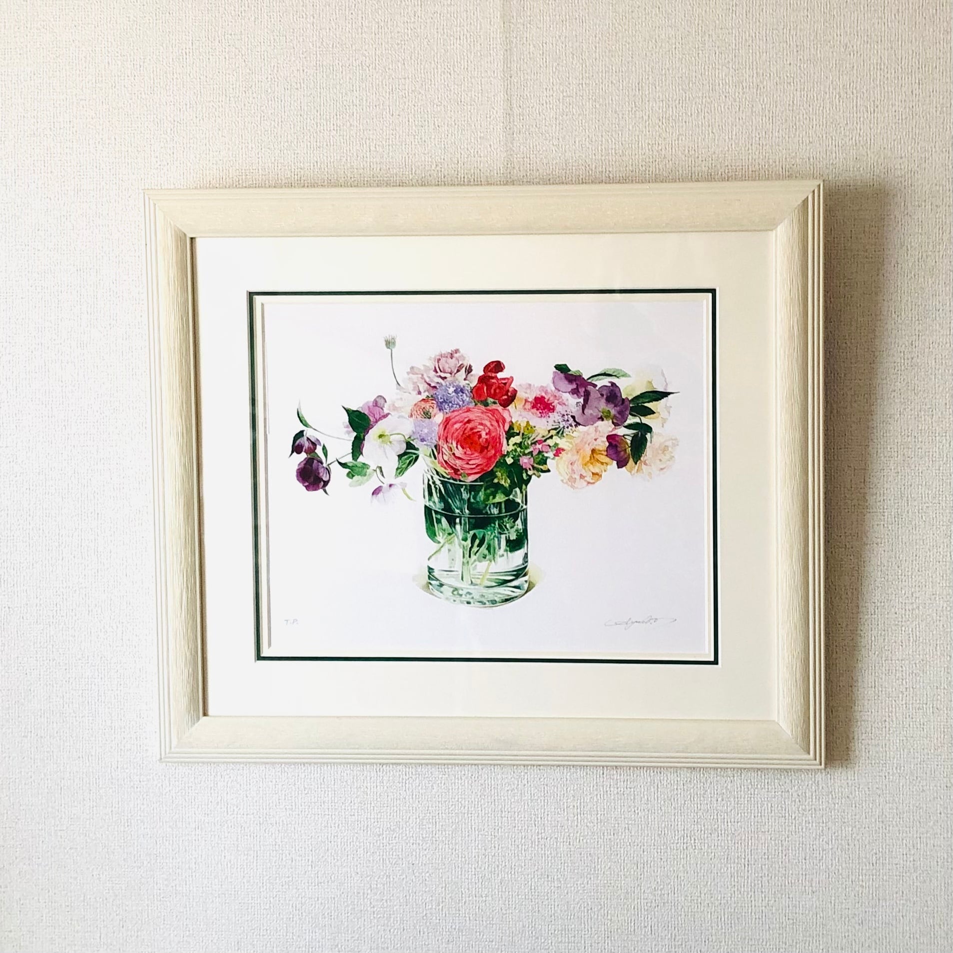 ジクレー版画「バラとクリスマスローズ」T.P | AYAKO TSUGE STUDIO