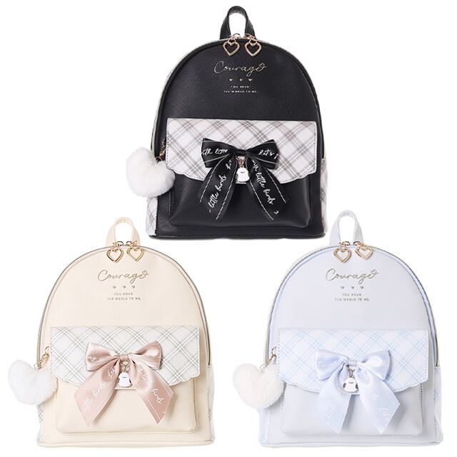 B/O品】【C25136】Coboca＋合皮チェックシマエナガリボンミニD