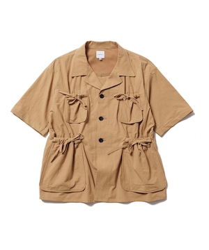 Sasquatchfabrix./23SS-SY5-001 DRAWSTRING PK H/S BUSH SHIRT(LIGHT BROWN)