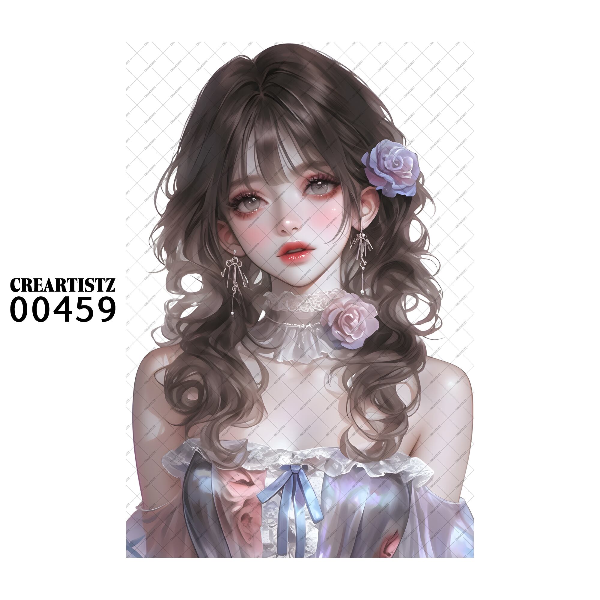 00459 ガール キュート オリジナル ペーパー/ステッカー 4枚セット CREARTISTZ