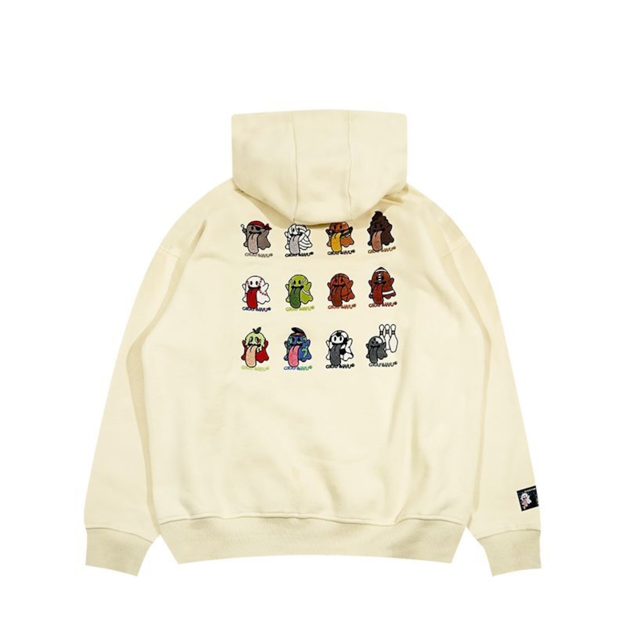 ストリート 裏起毛 GRAF&WU 12ゴーストキャラ刺繍 パーカー T493
