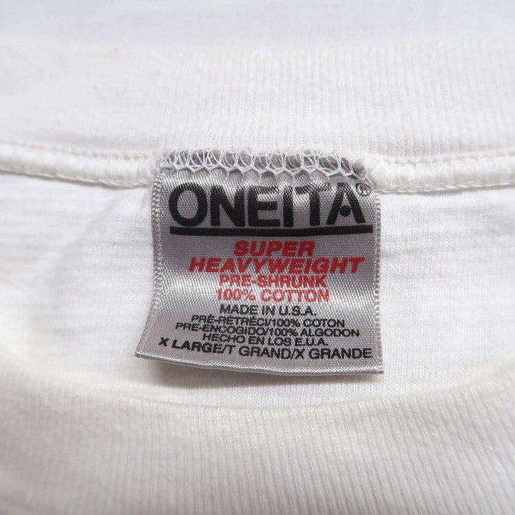 古着 90年代 USA製 ONEITA プリントTシャツ 銀タグ ホワイト 古着 90年代 USA製 ONEITA プリントTシャツ 銀タグ ホワイト