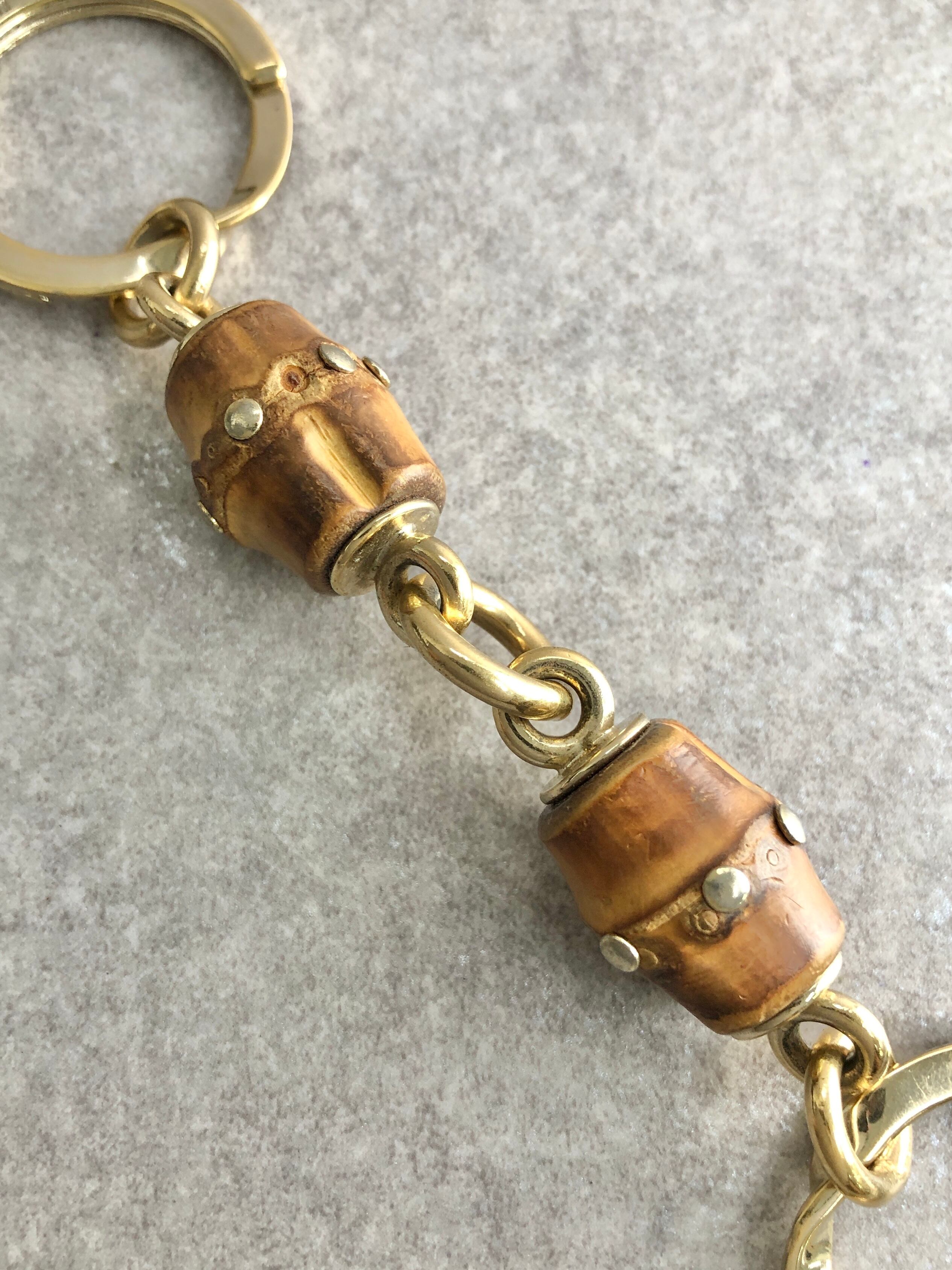 GUCCI グッチ キーホルダー ゴールド バンブー キーリング vintage