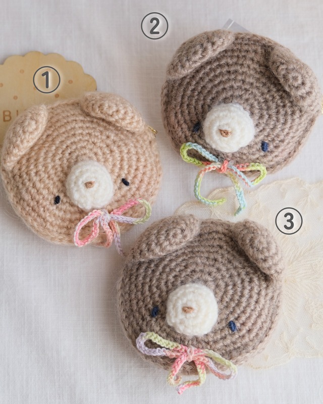 【ｍａｃａｒｏｎｉ】くまぴろお顔ポーチ