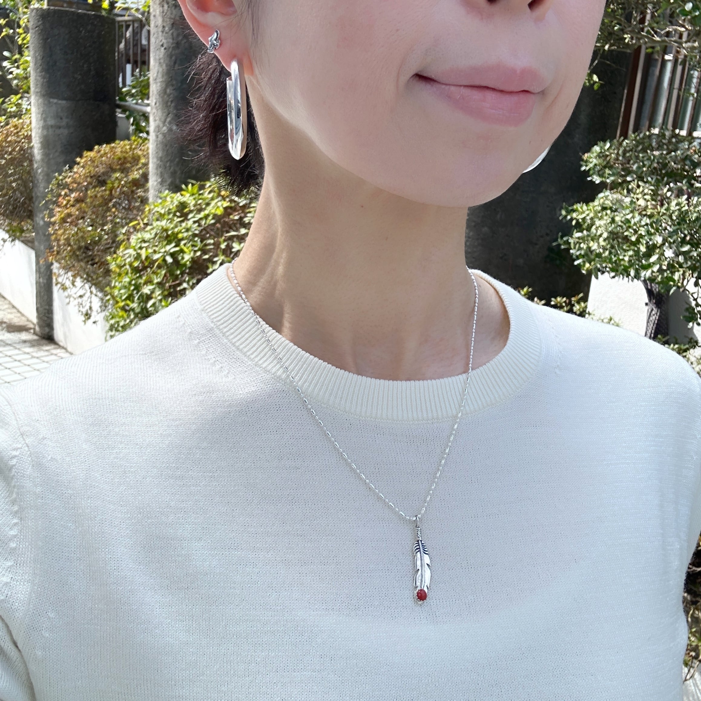 RYO　ガルニ　エポキシ　インレイ　フェザー　ネックレス　ペンダント 楽天市場】316L フェザーネックレス メンズ ペンダント シルバー