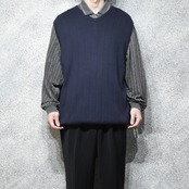 dark navy cotton knit vest