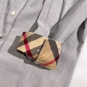 BURBERRY LONDON バーバリーロンドン ストライプ柄 七分袖 シャツ サイズ 38 /グレー系 レディース 三陽商会