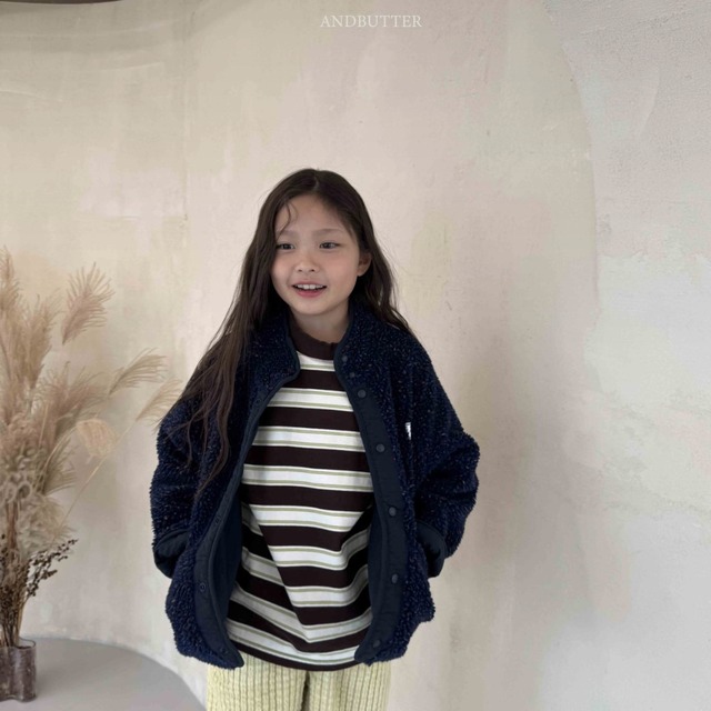 ストライプパッチハイネック 【andbutter】
