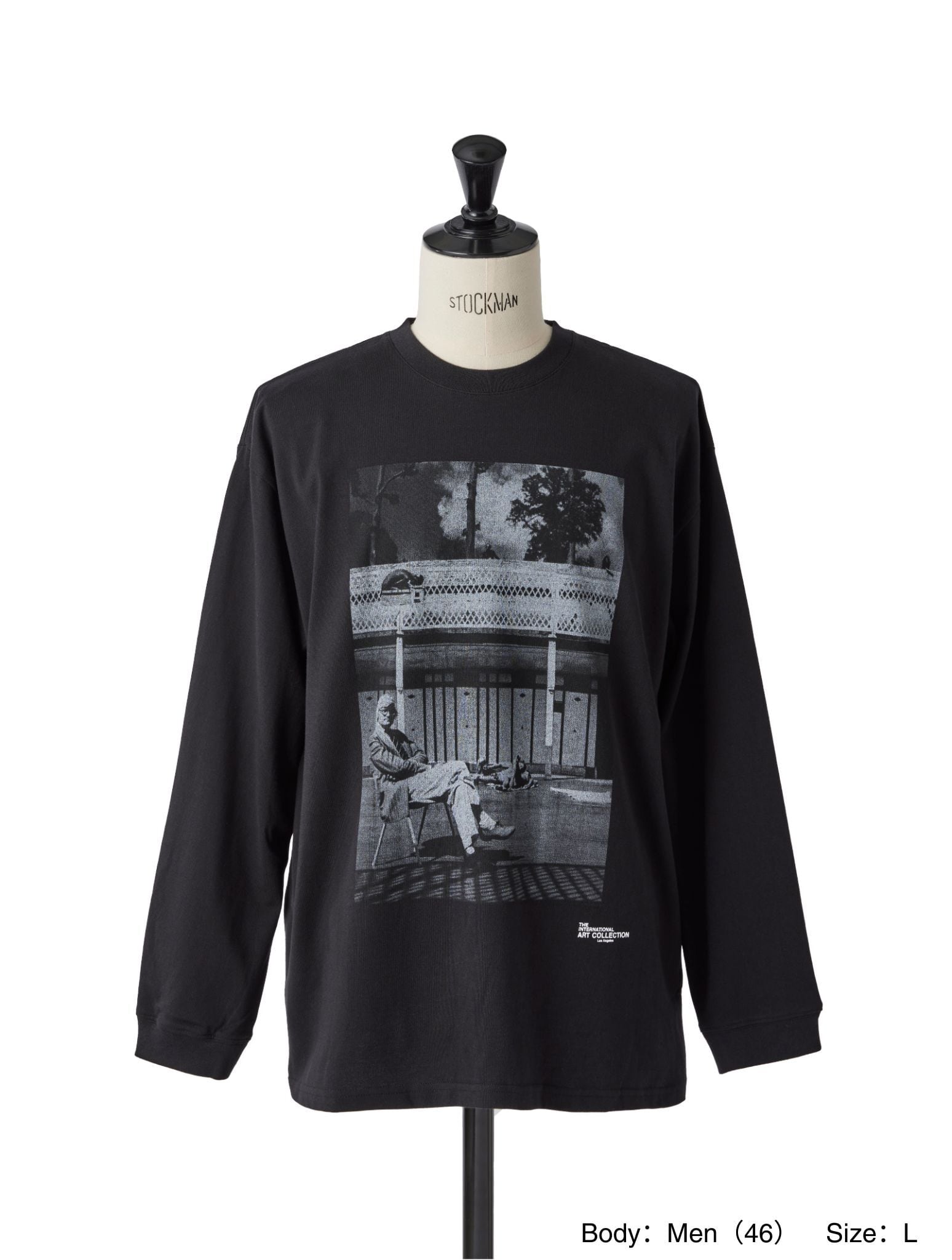 LONG SLEEVE T-SHIRT / David Hockney, Piscine Royale（Black） | THE