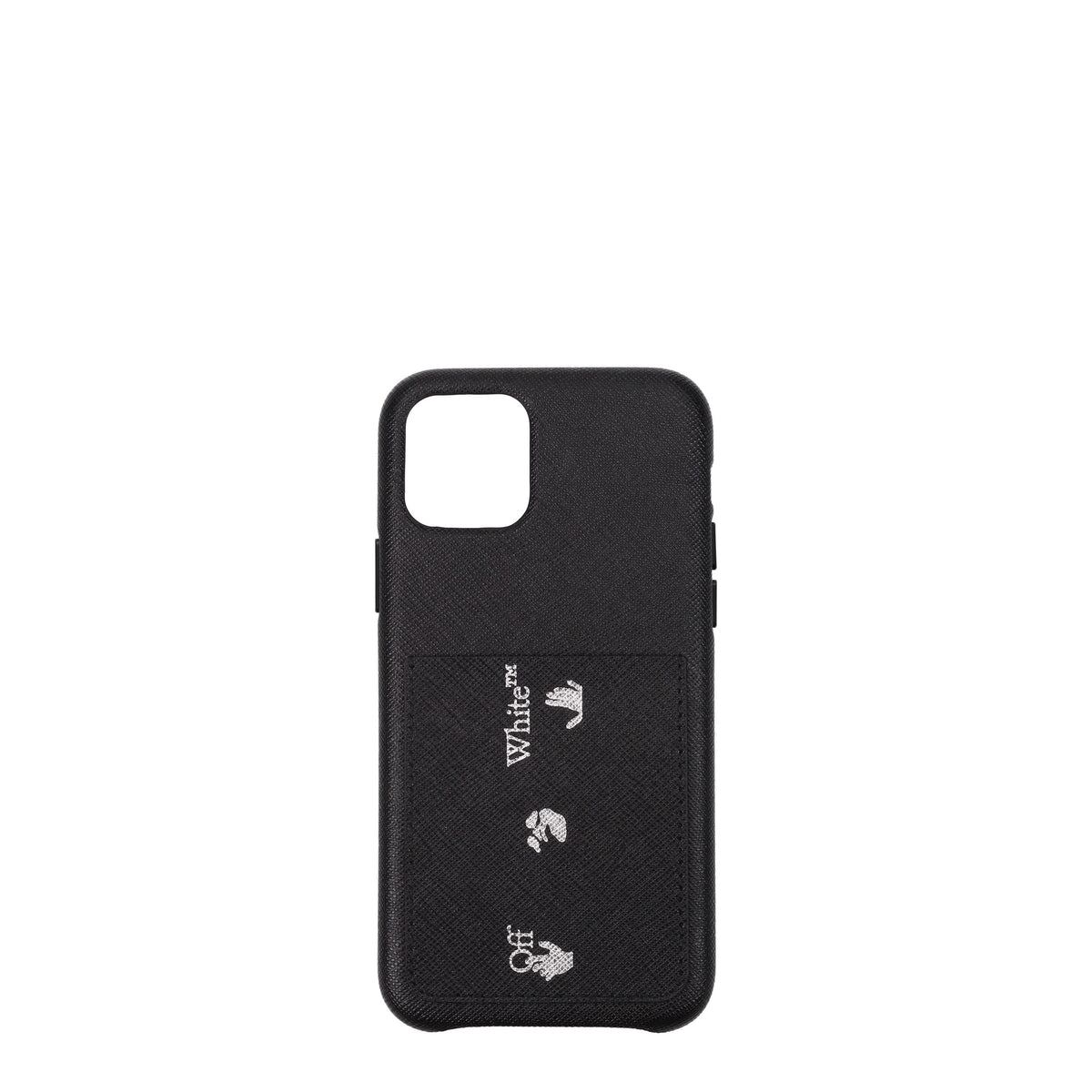 【新品】OFF-WHITE オフホワイト メンズ iPhoneケース レザー ブラック OMPA023F20LEA0011001