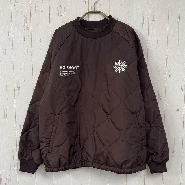 8G QUILTING PULLOVER JACKET -DARK BROWN-