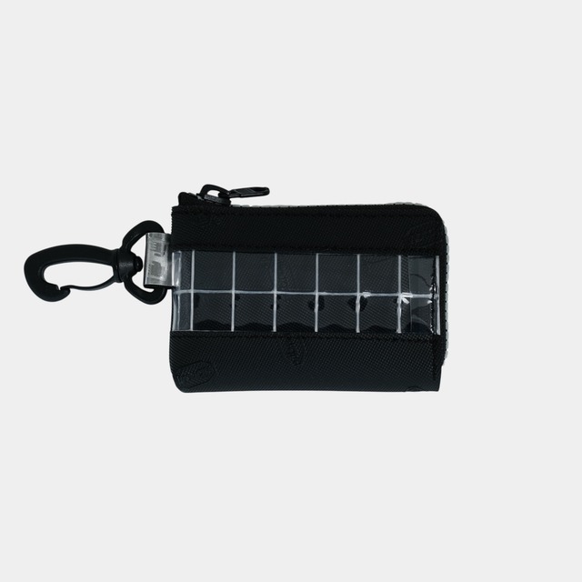 vibram card case (black×clear) with white glowing zip