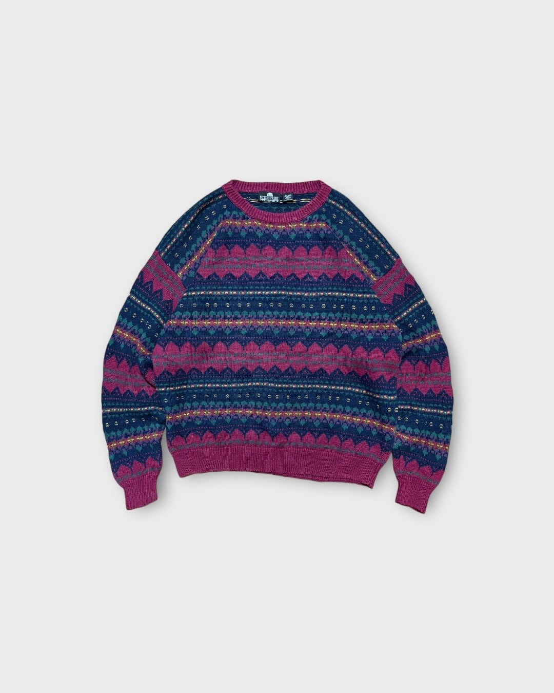 【VINTAGE】1990’s “STRUCTURE” Ramie/Cotton Fair Isle Knit