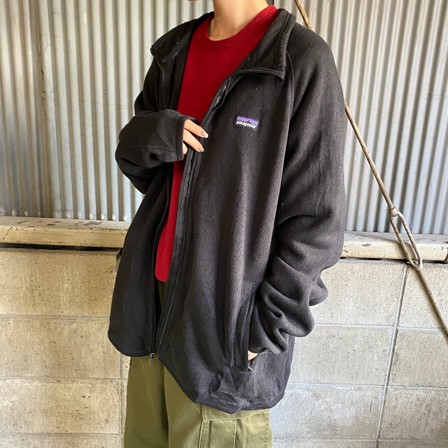 【シンチラ！】パタゴニア　Patagonia　フリース　フルジップ　ブラックXL