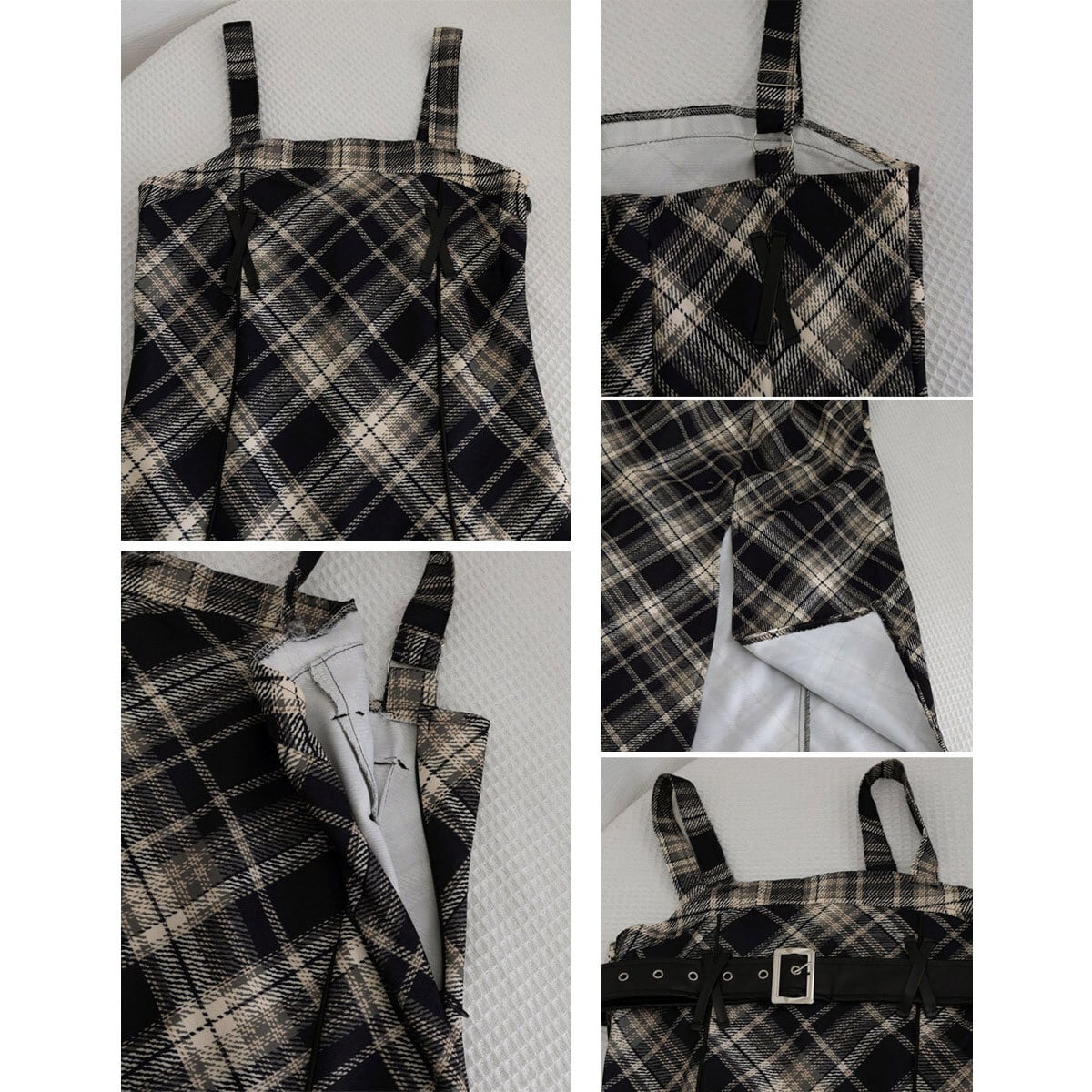 チェック柄 ワンピース 選べる2丈 ロング ショート レディース 春秋冬 韓国 キャミワンピース きれいめ おしゃれ 大人 かわいい カジュアル ジャンパースカート ミニワンピース ロングワンピース 大人可愛い 大人女子