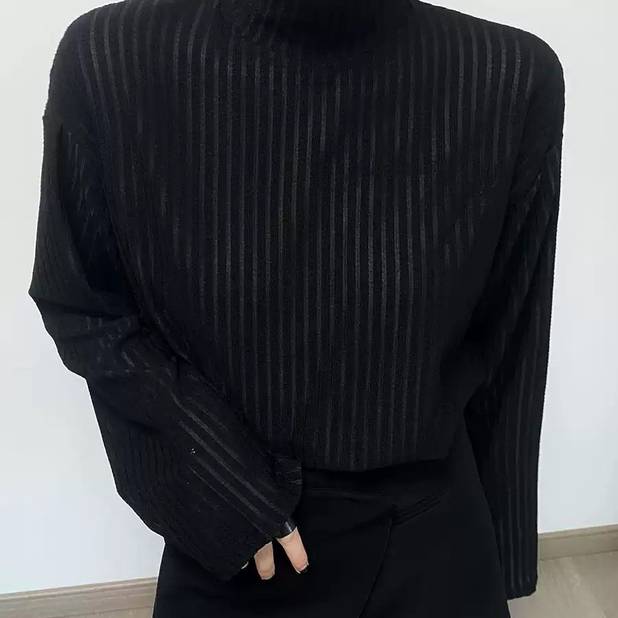 PLEATS PLEASE ハイネックトップスとカーディガンのセット