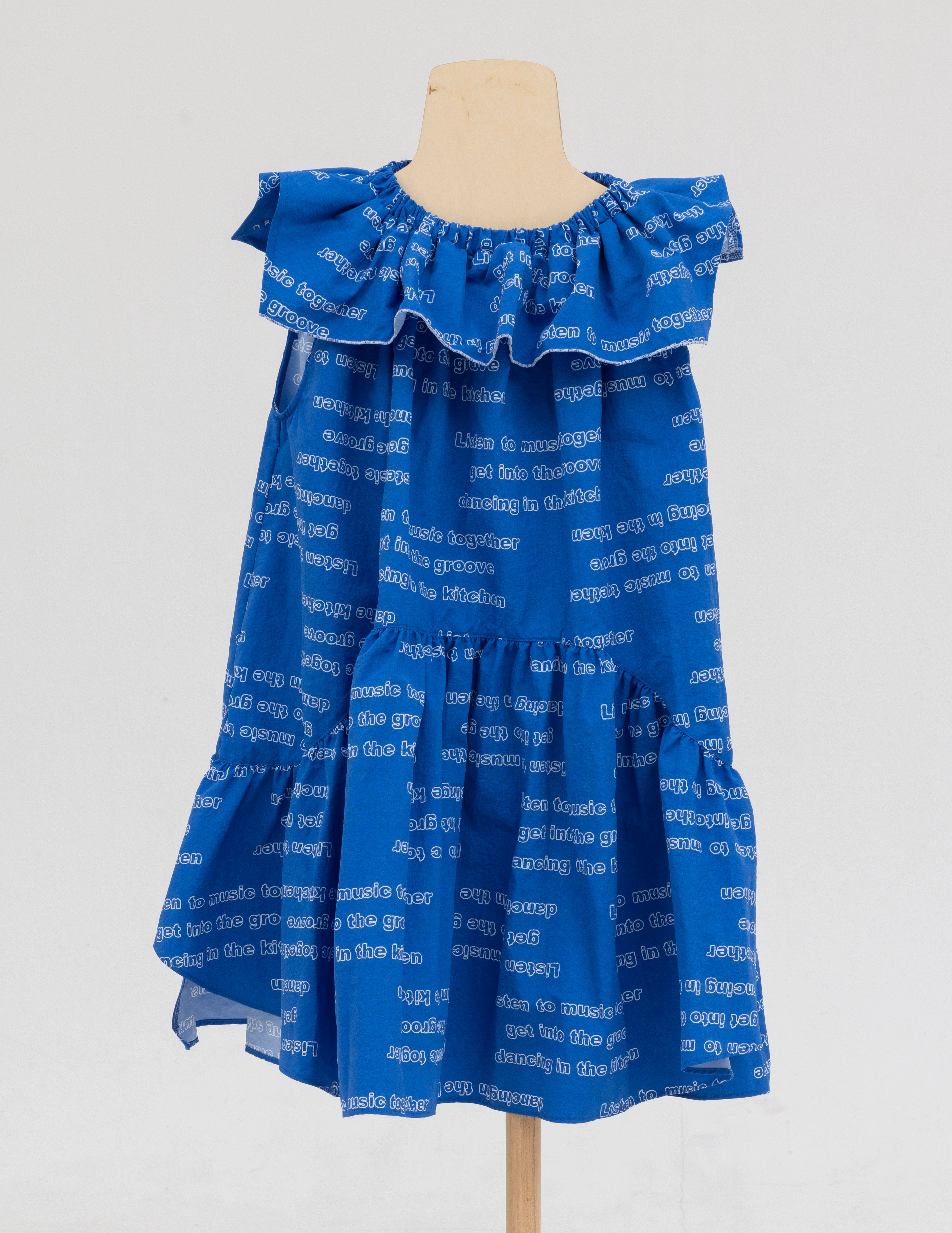 25SS】folkmade(フォークメイド)poem print dressblue×white(S/M/L