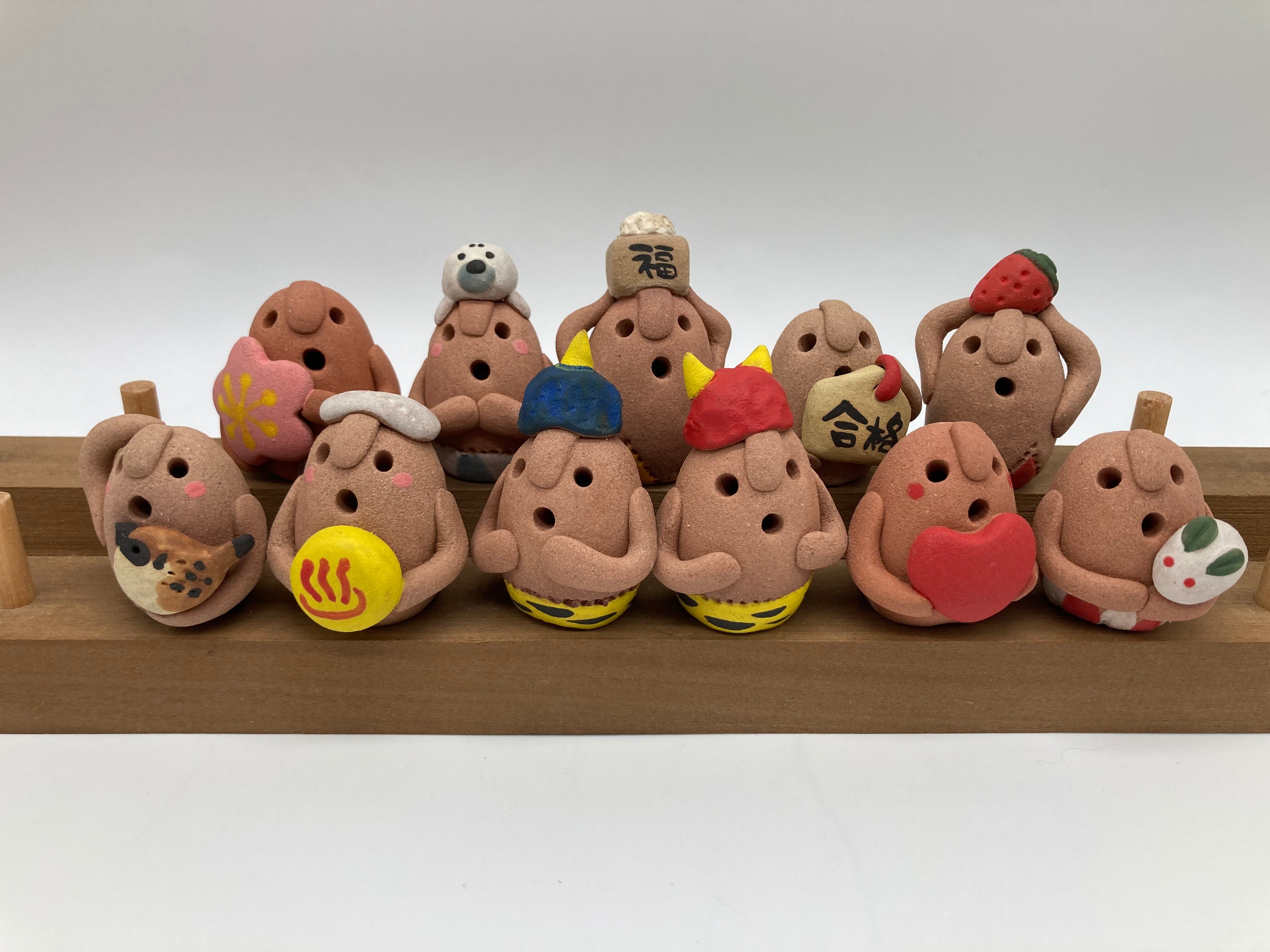 節分G】益子焼あげあげはにわkid's10個＋あざらしごまちゃん1個