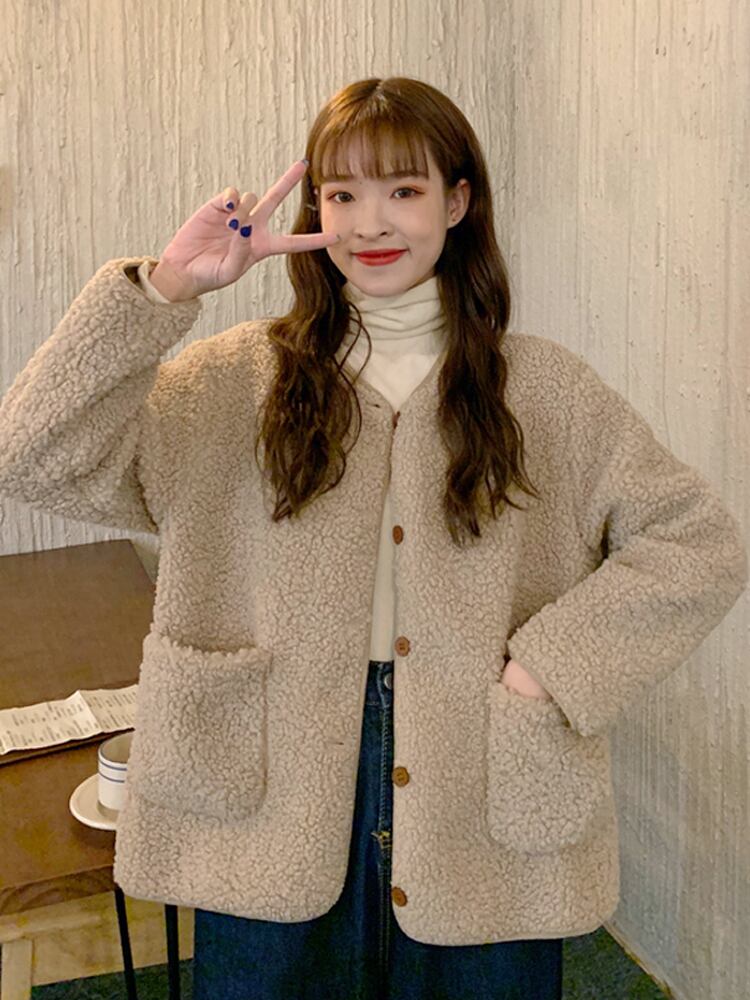 ファージャケット スプリングオータムルーズトップス 春物 秋物 スーパーモール68778869774