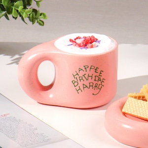 【韓国限定】harry potter birthday cake mug set / ハリーポッター バースデーケーキ マグカップ ソーサー セット セラミック