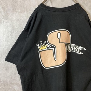 STUSSY big logo back print T-shirt size L 配送A