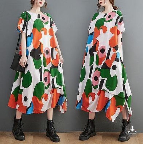 大きいサイズ レディース ワンピース ロング 花柄 春夏 秋 新品 半袖