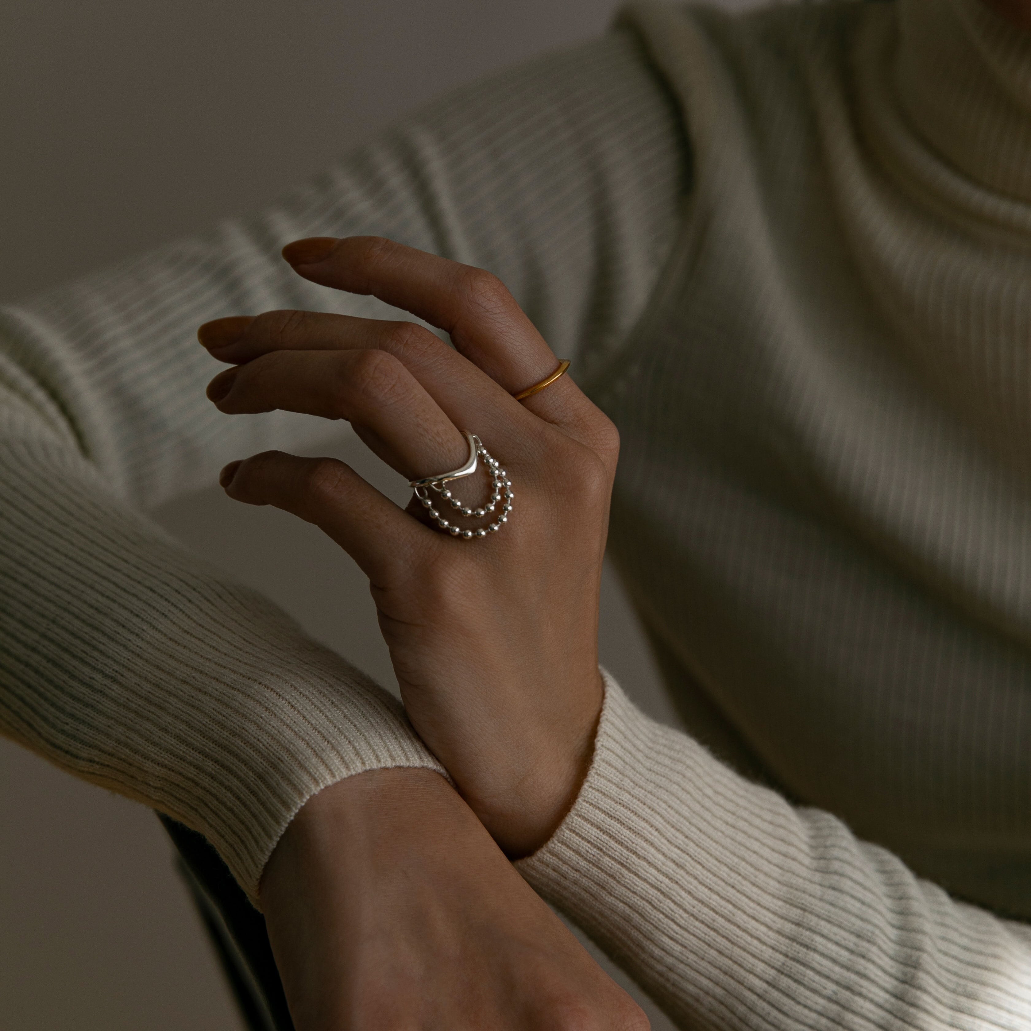 アクセサリー FLYNK Heritage ball chain ring Silver Heritage ball chain ring Silver | FLYNK