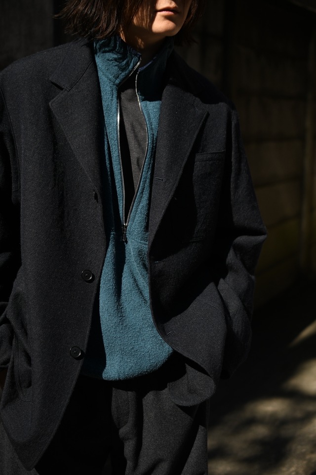 A.PRESSE / Vintage Silk Fleece Harf ZIP Jacket (Blue)