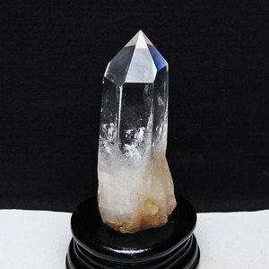 水晶 六角柱 水晶 ポイント 原石 置物 台座付属 一点物 152-4630