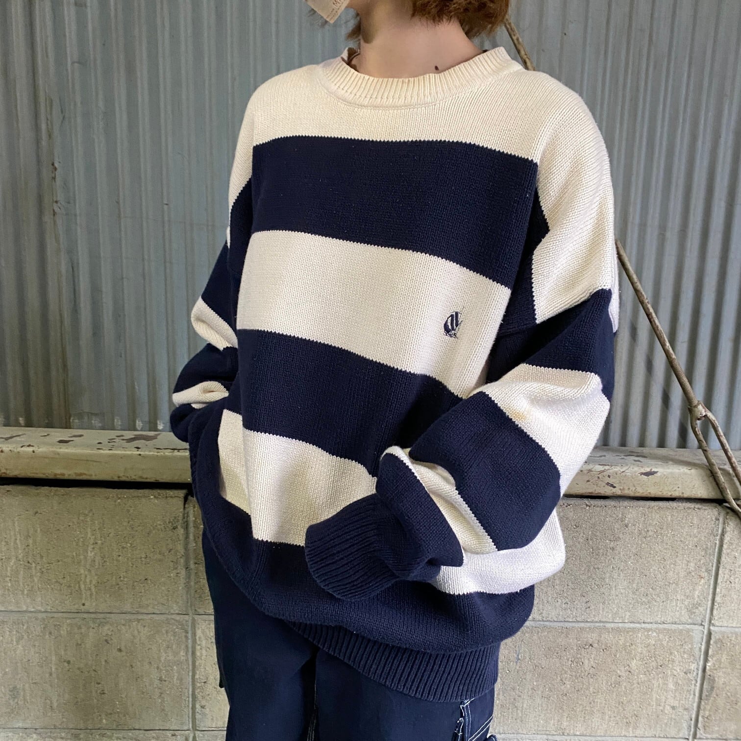 90年代 NAUTICA ノーティカ ボーター コットンニットセーター メンズXL