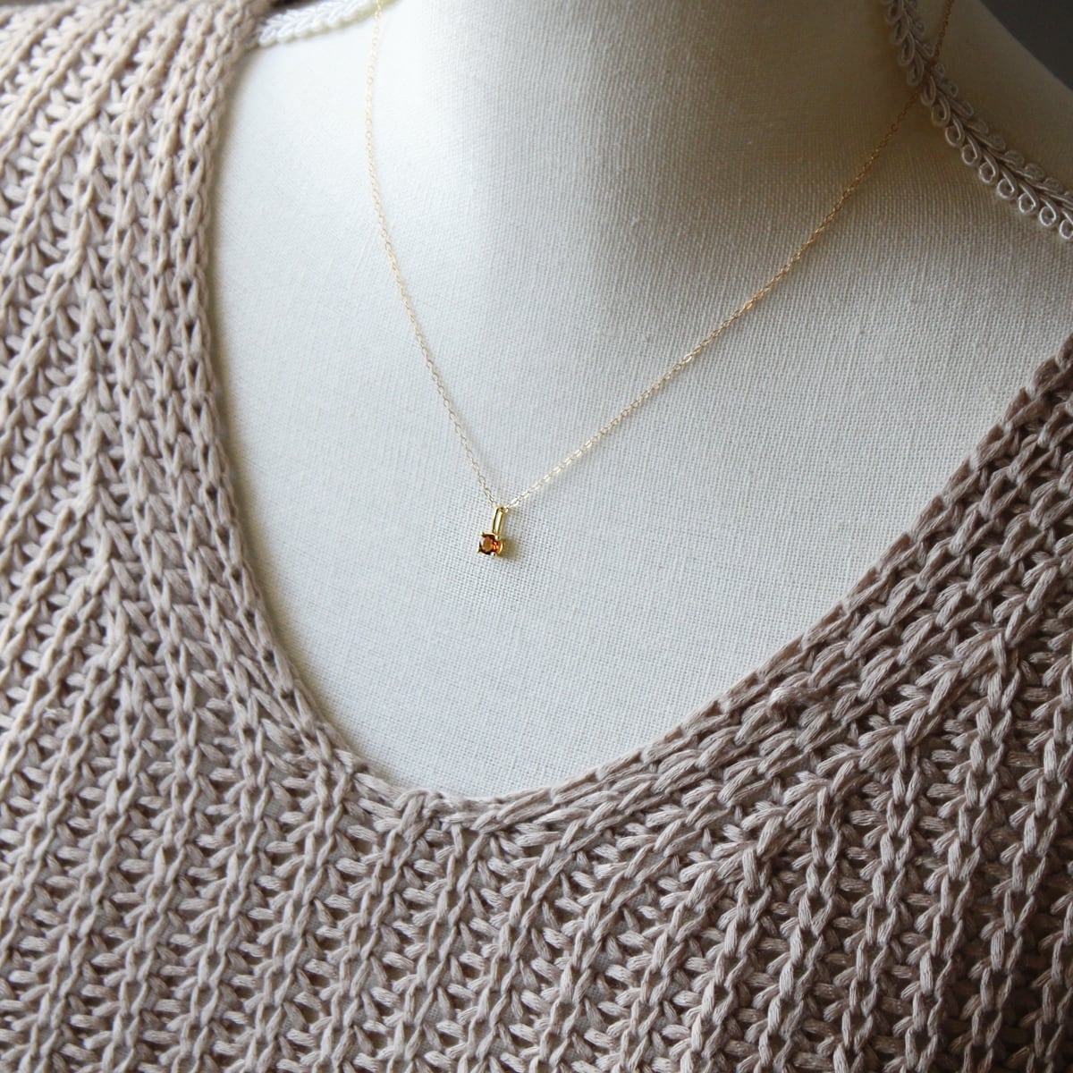 希少石｜マデイラシトリンのひと粒ネックレス 4mm｜14Kgf | Bear's Jewelry