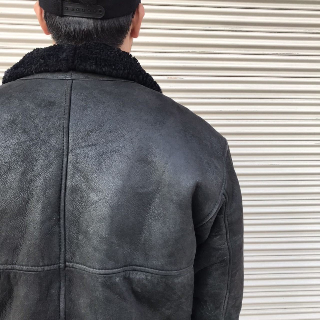 Euro 貴重なブラックカラー ユーロ B-3 シープスキン リアルムートン 