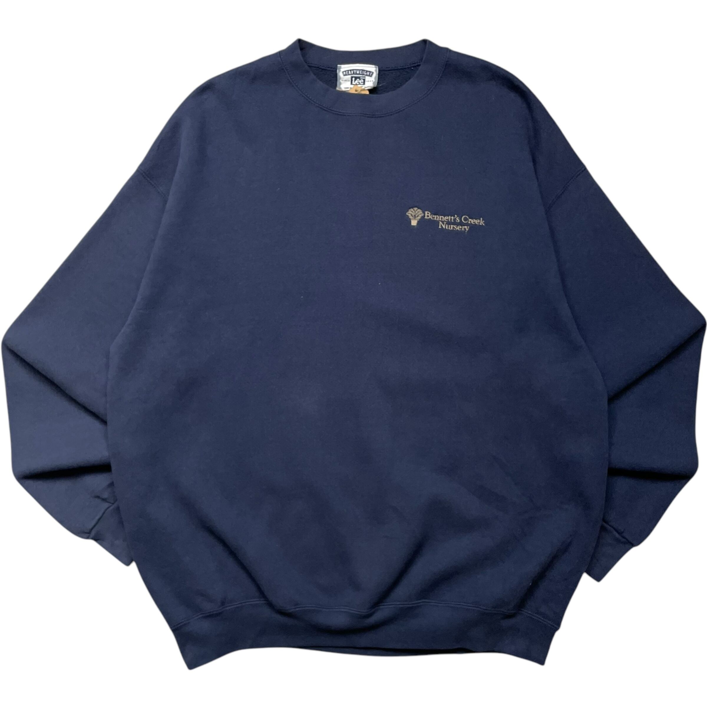 《XL》 Lee リー スウェット 企業 刺繍ロゴ ワンポイント ネイビー 90年代 vintage no.6714