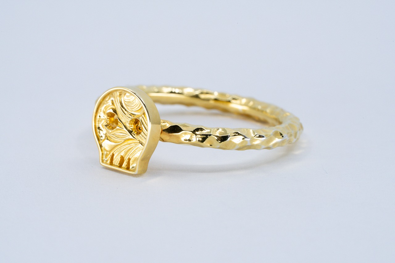R-117  Arabesque Happy Scar Ring( 24K Gold Plated)