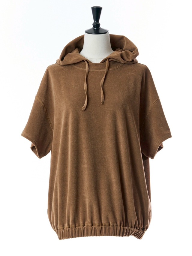 パイルフードTシャツ(ブラウン)