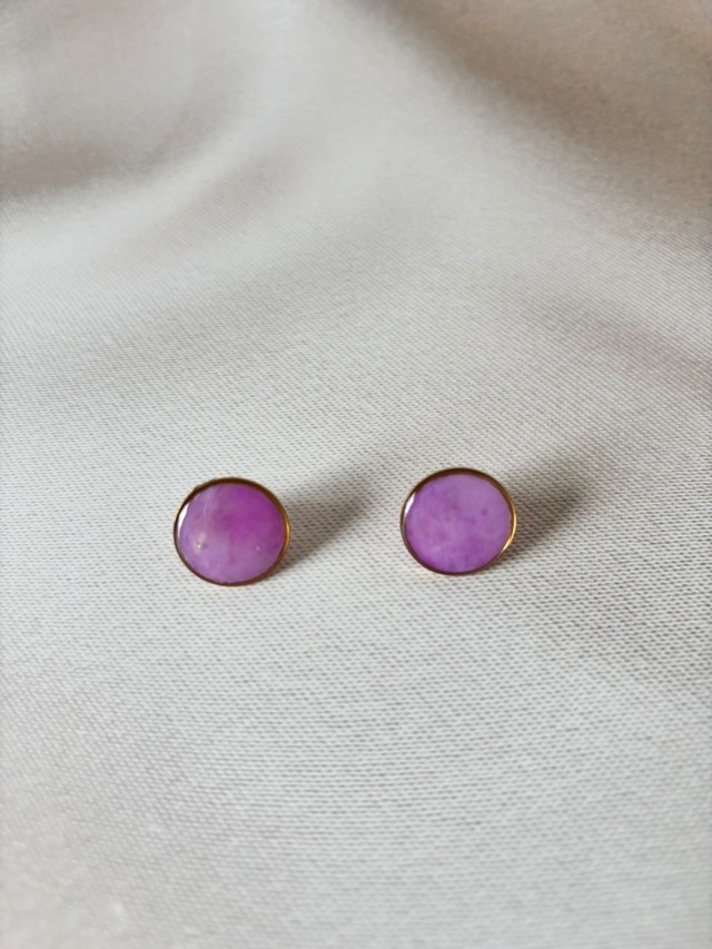 by UPCYCLE ARTIST 3-sun 海洋プラスチック・丸型ピアス【紫】 SUN-06