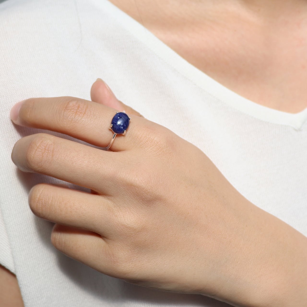 XOLO Amulet Ring with Sodalite ブルー 1 RING – XOLO JEWELRY